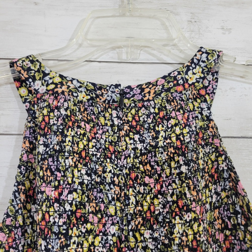 LOFT Women Floral Smocked Wide Leg Jumpsuit Size 8 Sleeveless Halter Multi-Color - Picture 7 of 10